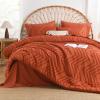 imageAndency King Size Comforter Set Burnt Orange Terracotta Bed in a Bag 7 Pieces Boho Tufted Chevron Bedding Sets with 1 Comforter 1 Flat Sheet 1 Fitted Sheet 2 Pillow Shams 2 Pillowcases