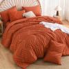 imageAndency King Size Comforter Set Burnt Orange Terracotta Bed in a Bag 7 Pieces Boho Tufted Chevron Bedding Sets with 1 Comforter 1 Flat Sheet 1 Fitted Sheet 2 Pillow Shams 2 Pillowcases