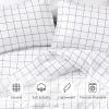 imageAndency Navy Grid Comforter Set Full Size 79x90 Inch 3 Pieces1 Grid Comforter and 2 Pillowcases Summer Lightweight Microfiber Down Alternative Navy Comforter with White LinesWhite