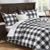 imageAndency Navy Grid Comforter Set Full Size 79x90 Inch 3 Pieces1 Grid Comforter and 2 Pillowcases Summer Lightweight Microfiber Down Alternative Navy Comforter with White LinesBlack  Grey  White