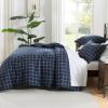 imageAndency Navy Grid Comforter Set Full Size 79x90 Inch 3 Pieces1 Grid Comforter and 2 Pillowcases Summer Lightweight Microfiber Down Alternative Navy Comforter with White LinesNavy