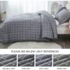 imageAndency Navy Grid Comforter Set Full Size 79x90 Inch 3 Pieces1 Grid Comforter and 2 Pillowcases Summer Lightweight Microfiber Down Alternative Navy Comforter with White LinesGrey