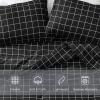 imageAndency Navy Grid Comforter Set Full Size 79x90 Inch 3 Pieces1 Grid Comforter and 2 Pillowcases Summer Lightweight Microfiber Down Alternative Navy Comforter with White LinesBlack