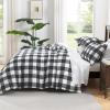 imageAndency Navy Grid Comforter Set Full Size 79x90 Inch 3 Pieces1 Grid Comforter and 2 Pillowcases Summer Lightweight Microfiber Down Alternative Navy Comforter with White LinesBlack  Grey  White