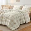 imageAndency Navy Grid Comforter Set Full Size 79x90 Inch 3 Pieces1 Grid Comforter and 2 Pillowcases Summer Lightweight Microfiber Down Alternative Navy Comforter with White LinesBeige