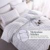 imageAndency Navy Grid Comforter Set Full Size 79x90 Inch 3 Pieces1 Grid Comforter and 2 Pillowcases Summer Lightweight Microfiber Down Alternative Navy Comforter with White LinesWhite
