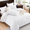 imageAndency Navy Grid Comforter Set Full Size 79x90 Inch 3 Pieces1 Grid Comforter and 2 Pillowcases Summer Lightweight Microfiber Down Alternative Navy Comforter with White LinesWhite