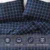 imageAndency Navy Grid Comforter Set Full Size 79x90 Inch 3 Pieces1 Grid Comforter and 2 Pillowcases Summer Lightweight Microfiber Down Alternative Navy Comforter with White LinesNavy