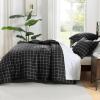 imageAndency Navy Grid Comforter Set Full Size 79x90 Inch 3 Pieces1 Grid Comforter and 2 Pillowcases Summer Lightweight Microfiber Down Alternative Navy Comforter with White LinesBlack