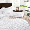 imageAndency Navy Grid Comforter Set Full Size 79x90 Inch 3 Pieces1 Grid Comforter and 2 Pillowcases Summer Lightweight Microfiber Down Alternative Navy Comforter with White LinesWhite