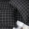 imageAndency Navy Grid Comforter Set Full Size 79x90 Inch 3 Pieces1 Grid Comforter and 2 Pillowcases Summer Lightweight Microfiber Down Alternative Navy Comforter with White LinesBlack