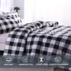 imageAndency Navy Grid Comforter Set Full Size 79x90 Inch 3 Pieces1 Grid Comforter and 2 Pillowcases Summer Lightweight Microfiber Down Alternative Navy Comforter with White LinesBlack  Grey  White