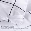imageAndency Navy Grid Comforter Set Full Size 79x90 Inch 3 Pieces1 Grid Comforter and 2 Pillowcases Summer Lightweight Microfiber Down Alternative Navy Comforter with White LinesWhite