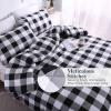 imageAndency Navy Grid Comforter Set Full Size 79x90 Inch 3 Pieces1 Grid Comforter and 2 Pillowcases Summer Lightweight Microfiber Down Alternative Navy Comforter with White LinesBlack  Grey  White