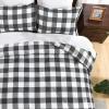 imageAndency Navy Grid Comforter Set Full Size 79x90 Inch 3 Pieces1 Grid Comforter and 2 Pillowcases Summer Lightweight Microfiber Down Alternative Navy Comforter with White LinesBlack  Grey  White