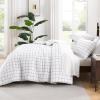 imageAndency Navy Grid Comforter Set Full Size 79x90 Inch 3 Pieces1 Grid Comforter and 2 Pillowcases Summer Lightweight Microfiber Down Alternative Navy Comforter with White LinesWhite