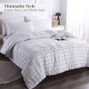 imageAndency Navy Grid Comforter Set Full Size 79x90 Inch 3 Pieces1 Grid Comforter and 2 Pillowcases Summer Lightweight Microfiber Down Alternative Navy Comforter with White LinesWhite