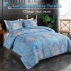 imageAndency Paisley Queen Size Comforter Set Blue  Soft Microfiber Comforter Sets 3 Pieces 90  90Inch Elegant Vintage Paisley Bed Set