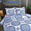 imageAndency Paisley Queen Size Comforter Set Navy  Medallion Damask Comforter Set 3 Pieces 90  90Inch Elegant Vintage Paisley Bed Set
