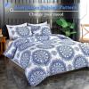 imageAndency Paisley Queen Size Comforter Set Navy  Medallion Damask Comforter Set 3 Pieces 90  90Inch Elegant Vintage Paisley Bed Set