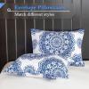 imageAndency Paisley Queen Size Comforter Set Navy  Medallion Damask Comforter Set 3 Pieces 90  90Inch Elegant Vintage Paisley Bed Set