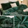 imageAndency Queen Comforter Set Black Fluffy Winter Faux Fur Warm Soft Plush Bedding Comforter Set 1 Velvet Comforter ampamp 2 Pillowcases Fuzzy Thick Heavy Puffy Comforters Bed Set09  Emerald Green