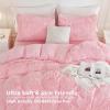 imageAndency Queen Comforter Set Black Fluffy Winter Faux Fur Warm Soft Plush Bedding Comforter Set 1 Velvet Comforter ampamp 2 Pillowcases Fuzzy Thick Heavy Puffy Comforters Bed Set04  Pink