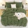 imageAndency Queen Comforter Set Black Fluffy Winter Faux Fur Warm Soft Plush Bedding Comforter Set 1 Velvet Comforter ampamp 2 Pillowcases Fuzzy Thick Heavy Puffy Comforters Bed Set06  Green
