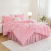 imageAndency Queen Comforter Set Black Fluffy Winter Faux Fur Warm Soft Plush Bedding Comforter Set 1 Velvet Comforter ampamp 2 Pillowcases Fuzzy Thick Heavy Puffy Comforters Bed Set04  Pink