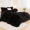 imageAndency Queen Comforter Set Black Fluffy Winter Faux Fur Warm Soft Plush Bedding Comforter Set 1 Velvet Comforter ampamp 2 Pillowcases Fuzzy Thick Heavy Puffy Comforters Bed Set01  Black