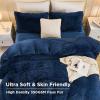 imageAndency Queen Comforter Set Black Fluffy Winter Faux Fur Warm Soft Plush Bedding Comforter Set 1 Velvet Comforter ampamp 2 Pillowcases Fuzzy Thick Heavy Puffy Comforters Bed Set08  Navy Blue