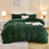 imageAndency Queen Comforter Set Black Fluffy Winter Faux Fur Warm Soft Plush Bedding Comforter Set 1 Velvet Comforter ampamp 2 Pillowcases Fuzzy Thick Heavy Puffy Comforters Bed Set09  Emerald Green