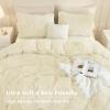 imageAndency Queen Comforter Set Black Fluffy Winter Faux Fur Warm Soft Plush Bedding Comforter Set 1 Velvet Comforter ampamp 2 Pillowcases Fuzzy Thick Heavy Puffy Comforters Bed Set11  Light Beige