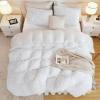 imageAndency Queen Comforter Set Black Fluffy Winter Faux Fur Warm Soft Plush Bedding Comforter Set 1 Velvet Comforter ampamp 2 Pillowcases Fuzzy Thick Heavy Puffy Comforters Bed Set03  White