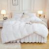 imageAndency Queen Comforter Set Black Fluffy Winter Faux Fur Warm Soft Plush Bedding Comforter Set 1 Velvet Comforter ampamp 2 Pillowcases Fuzzy Thick Heavy Puffy Comforters Bed Set03  White