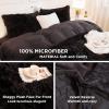 imageAndency Queen Comforter Set Black Fluffy Winter Faux Fur Warm Soft Plush Bedding Comforter Set 1 Velvet Comforter ampamp 2 Pillowcases Fuzzy Thick Heavy Puffy Comforters Bed Set01  Black