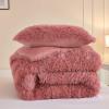imageAndency Queen Comforter Set Black Fluffy Winter Faux Fur Warm Soft Plush Bedding Comforter Set 1 Velvet Comforter ampamp 2 Pillowcases Fuzzy Thick Heavy Puffy Comforters Bed Set10  Old Pink