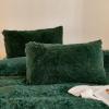 imageAndency Queen Comforter Set Black Fluffy Winter Faux Fur Warm Soft Plush Bedding Comforter Set 1 Velvet Comforter ampamp 2 Pillowcases Fuzzy Thick Heavy Puffy Comforters Bed Set09  Emerald Green