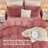 imageAndency Queen Comforter Set Black Fluffy Winter Faux Fur Warm Soft Plush Bedding Comforter Set 1 Velvet Comforter ampamp 2 Pillowcases Fuzzy Thick Heavy Puffy Comforters Bed Set10  Old Pink