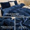 imageAndency Queen Comforter Set Black Fluffy Winter Faux Fur Warm Soft Plush Bedding Comforter Set 1 Velvet Comforter ampamp 2 Pillowcases Fuzzy Thick Heavy Puffy Comforters Bed Set08  Navy Blue