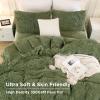 imageAndency Queen Comforter Set Black Fluffy Winter Faux Fur Warm Soft Plush Bedding Comforter Set 1 Velvet Comforter ampamp 2 Pillowcases Fuzzy Thick Heavy Puffy Comforters Bed Set06  Green