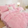 imageAndency Queen Comforter Set Black Fluffy Winter Faux Fur Warm Soft Plush Bedding Comforter Set 1 Velvet Comforter ampamp 2 Pillowcases Fuzzy Thick Heavy Puffy Comforters Bed Set04  Pink