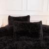 imageAndency Queen Comforter Set Black Fluffy Winter Faux Fur Warm Soft Plush Bedding Comforter Set 1 Velvet Comforter ampamp 2 Pillowcases Fuzzy Thick Heavy Puffy Comforters Bed Set01  Black