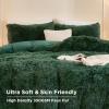 imageAndency Queen Comforter Set Black Fluffy Winter Faux Fur Warm Soft Plush Bedding Comforter Set 1 Velvet Comforter ampamp 2 Pillowcases Fuzzy Thick Heavy Puffy Comforters Bed Set09  Emerald Green
