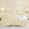 imageAndency Queen Comforter Set Black Fluffy Winter Faux Fur Warm Soft Plush Bedding Comforter Set 1 Velvet Comforter ampamp 2 Pillowcases Fuzzy Thick Heavy Puffy Comforters Bed Set11  Light Beige