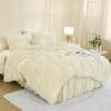 imageAndency Queen Comforter Set Black Fluffy Winter Faux Fur Warm Soft Plush Bedding Comforter Set 1 Velvet Comforter ampamp 2 Pillowcases Fuzzy Thick Heavy Puffy Comforters Bed Set11  Light Beige