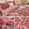 imageAndency Queen Comforter Set Black Fluffy Winter Faux Fur Warm Soft Plush Bedding Comforter Set 1 Velvet Comforter ampamp 2 Pillowcases Fuzzy Thick Heavy Puffy Comforters Bed Set10  Old Pink