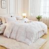 imageAndency Queen Comforter Set Black Fluffy Winter Faux Fur Warm Soft Plush Bedding Comforter Set 1 Velvet Comforter ampamp 2 Pillowcases Fuzzy Thick Heavy Puffy Comforters Bed Set03  White