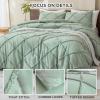 imageAndency Sage Green Tufted Queen Size Comforter Set 90x90 inches 3 Pieces  Boho Lightweight Soft Luxury Microfiber Comforter with 2 Pillowcases All Season Geometric Textured Bedding Set
