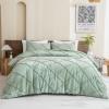 imageAndency Sage Green Tufted Queen Size Comforter Set 90x90 inches 3 Pieces  Boho Lightweight Soft Luxury Microfiber Comforter with 2 Pillowcases All Season Geometric Textured Bedding Set